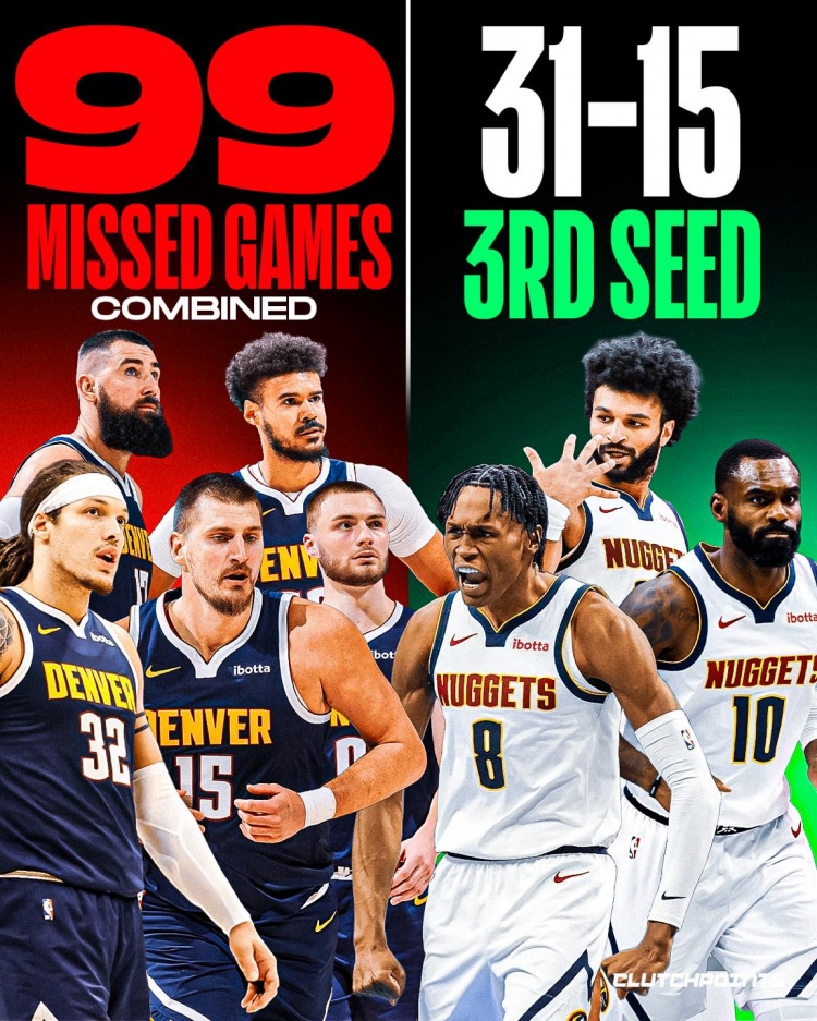 开云登录入口-4主力+瓦兰合计缺席99场！掘金依旧31胜15负排西部第三！